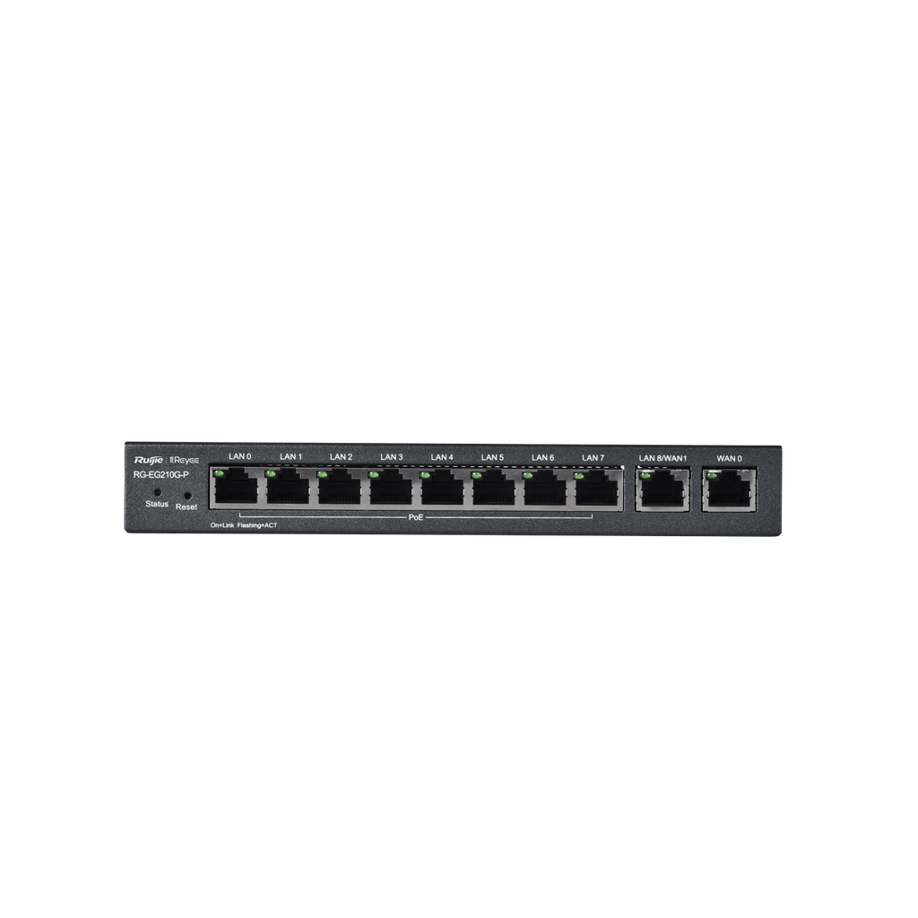 Router administrado por la Nube de REYEE 10 puertas 10/100/1000 Base-T 8 son PoE, 4 WAN RG-EG210G-P